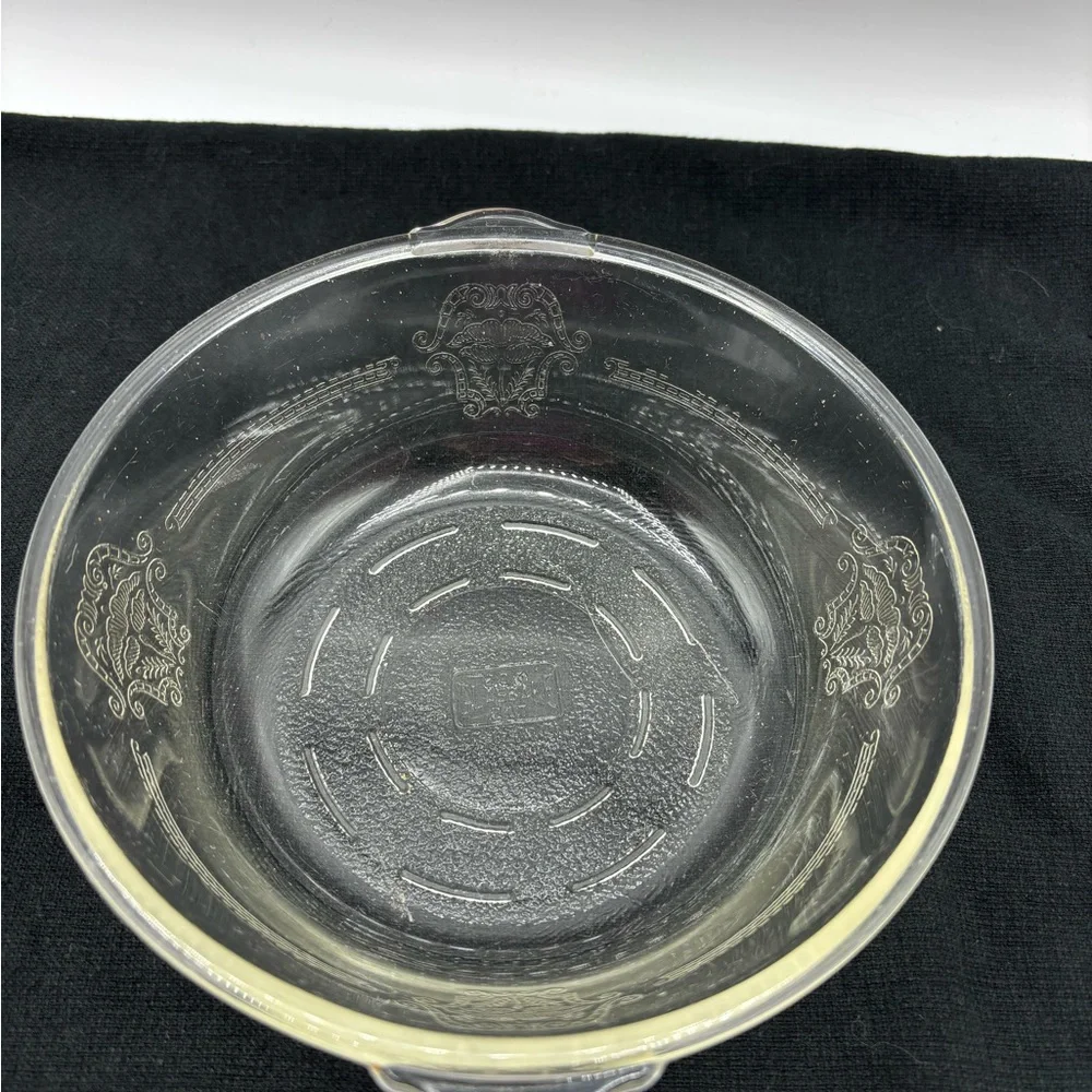 Vintage Glasbake 207 etched poppy pattern 7